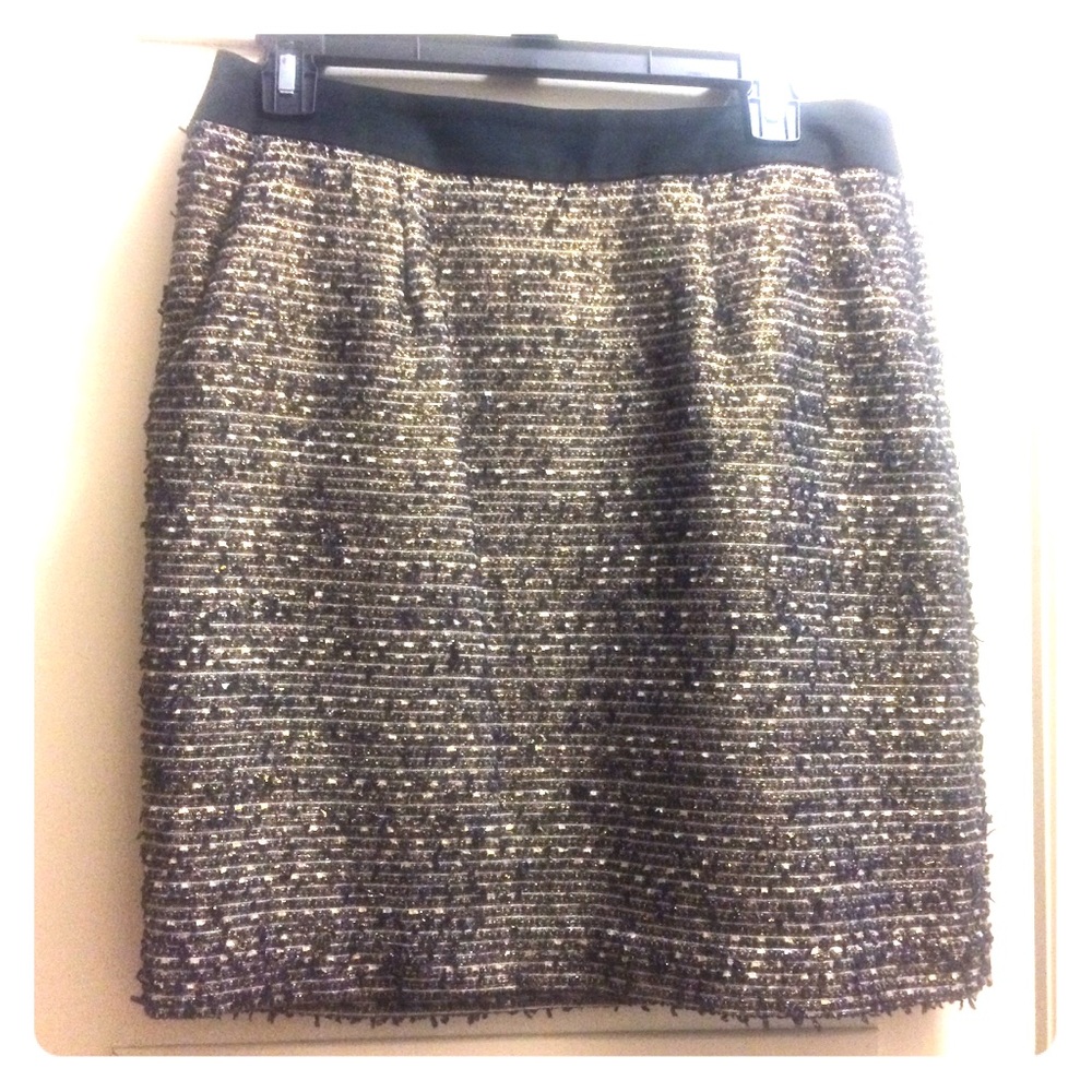 Trina Turk metallic tweed suit skirt